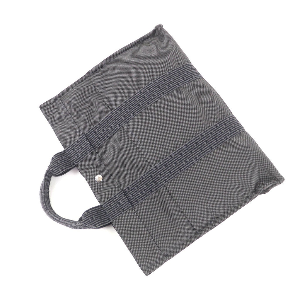 Hermes Her Line MM Serie Button Canvas Tote Bag Gray — view 8