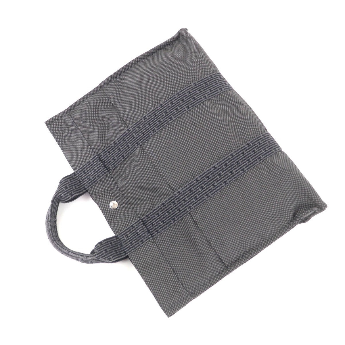 Hermes Her Line MM Serie Button Canvas Tote Bag Gray — view 8