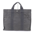 Hermes Her Line MM Serie Button Canvas Tote Bag Gray