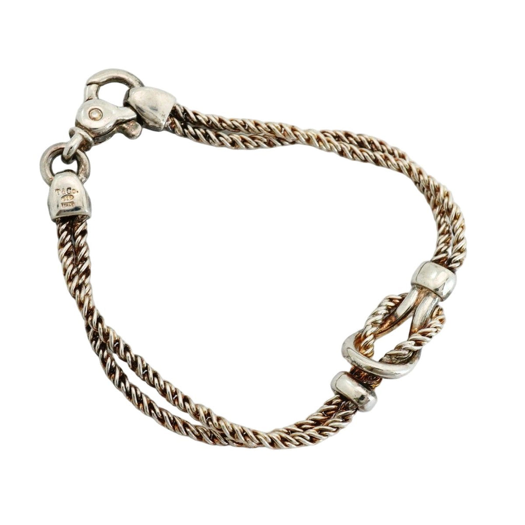 Tiffany & Co Bracelet Center Knot Double Rope 925 Sterling Silver — view 2