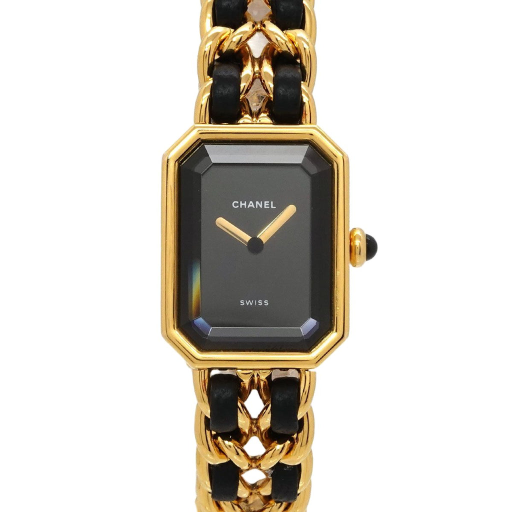 Chanel Premiere L Vintage Watch Black Gold