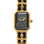Chanel Premiere L Vintage Watch Black Gold