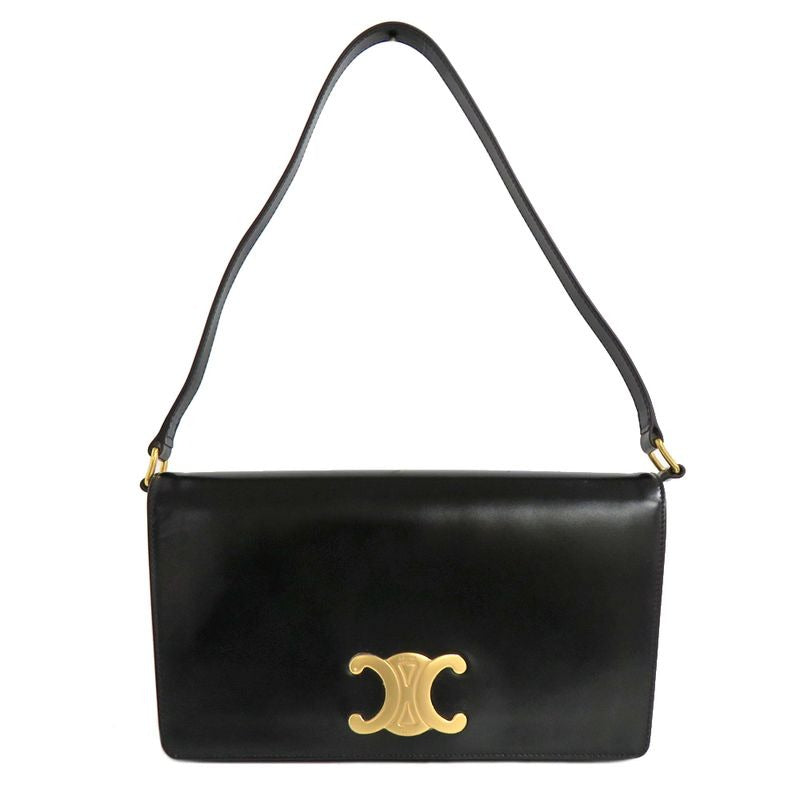 Celine Trapeze Triomphe Bag Bf438 no Leather Black Gold Hardware — view 2