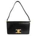 Celine Trapeze Triomphe Bag Bf438 no Leather Black Gold Hardware