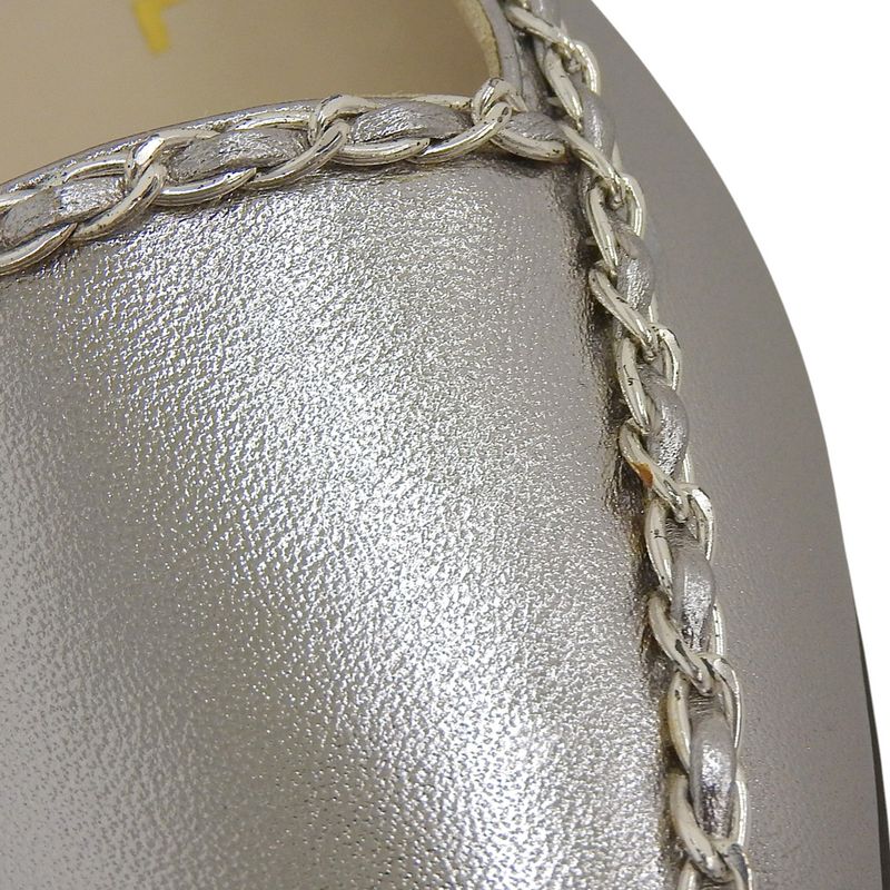 Chanel Current Logo Chain-trimmed Flat Shoes Loafers 36 — view 6