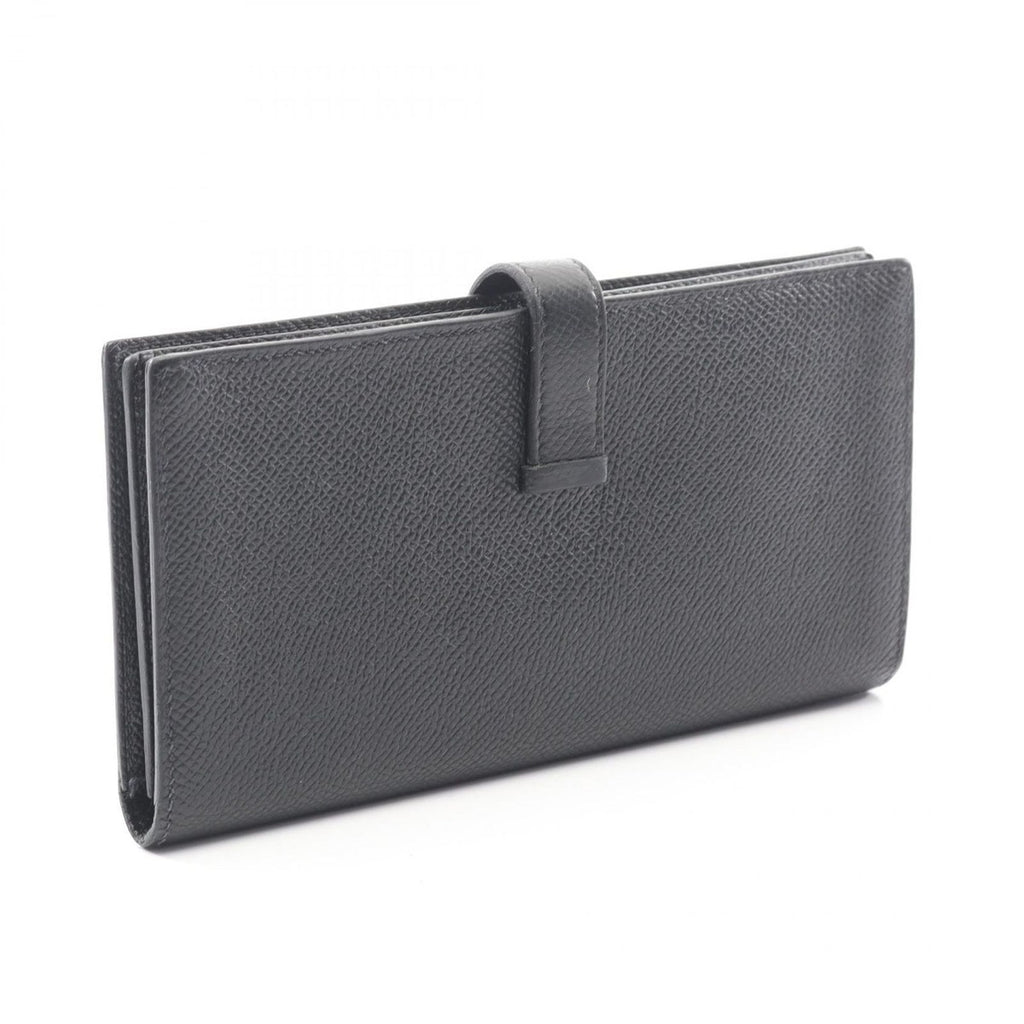 Hermes Bifold Wallet Bearn Souffle Black Leather — view 2
