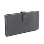 Hermes Bifold Wallet Bearn Souffle Black Leather — view 2