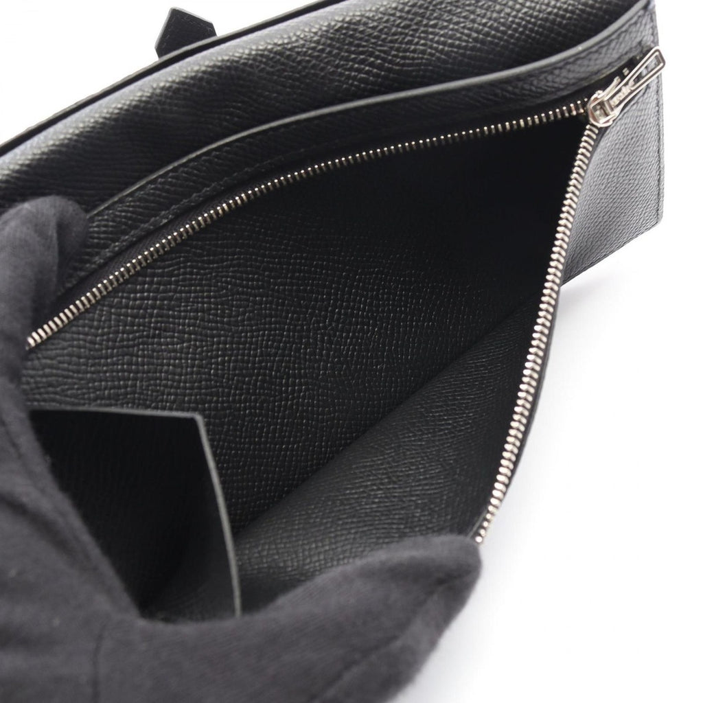 Hermes Bifold Wallet Bearn Souffle Black Leather — view 4