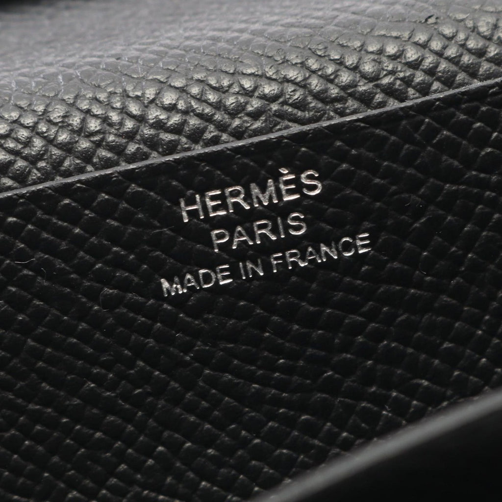 Hermes Bifold Wallet Bearn Souffle Black Leather — view 5