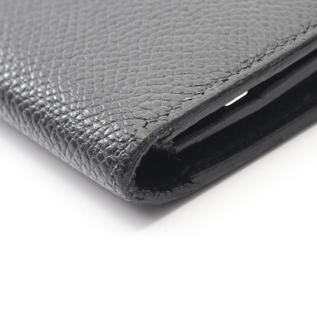 Hermes Bifold Wallet Bearn Souffle Black Leather — view 8