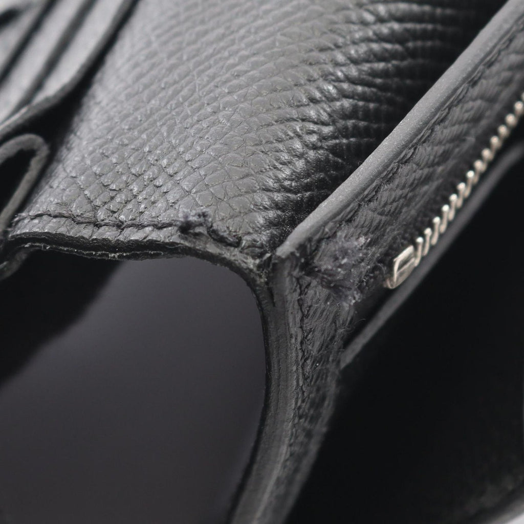Hermes Bifold Wallet Bearn Souffle Black Leather — view 9