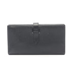 Hermes Bifold Wallet Bearn Souffle Black Leather