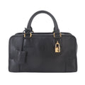 Loewe Amazona 28 Hand Bag Leather Black Gold