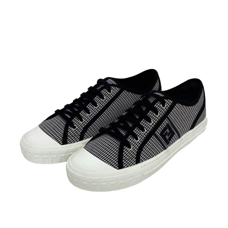 Fendi Sneakers White Black Staggered