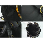 Gucci Bamboo Backpack Suede Leather Black — view 8