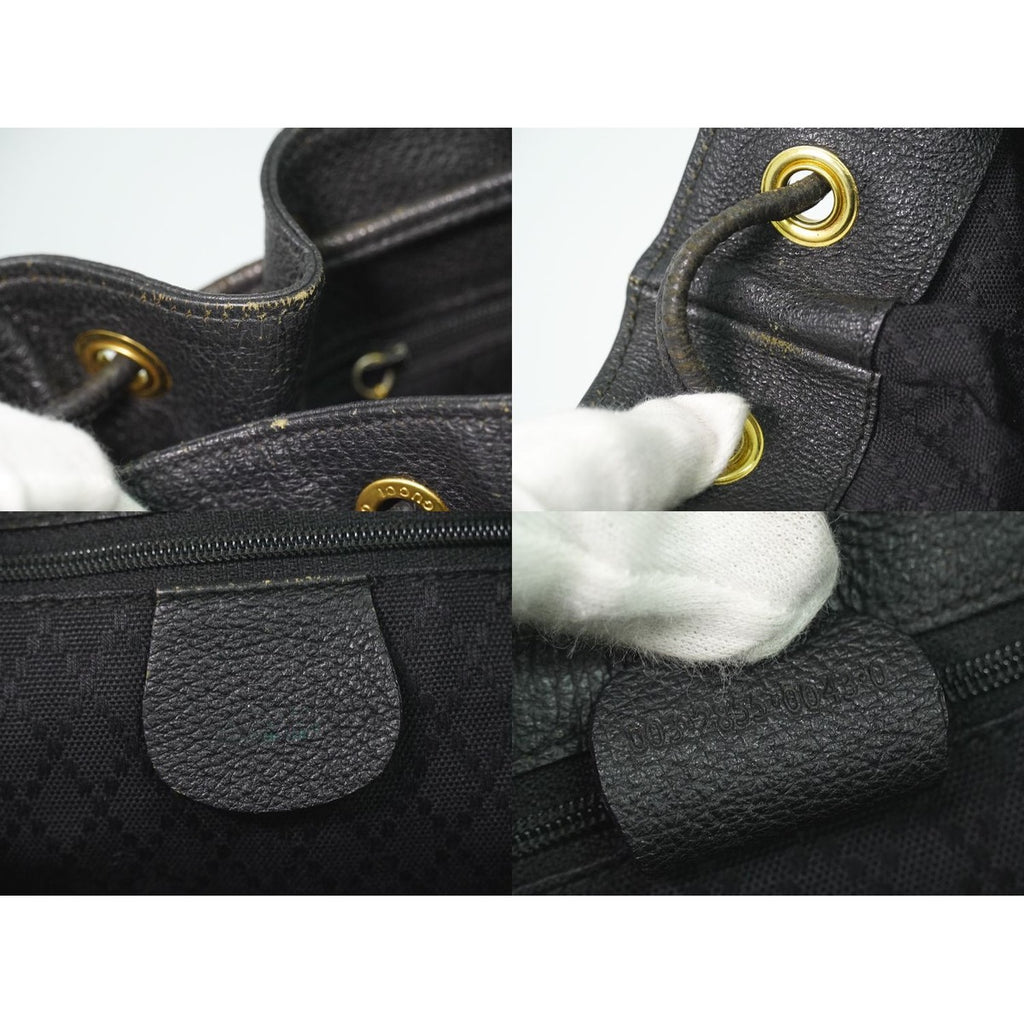 Gucci Bamboo Backpack Suede Leather Black — view 9