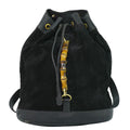 Gucci Bamboo Backpack Suede Leather Black