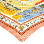 Hermes Pleats RE Tour a la Terre Return Silk Pink Scarf — view 5