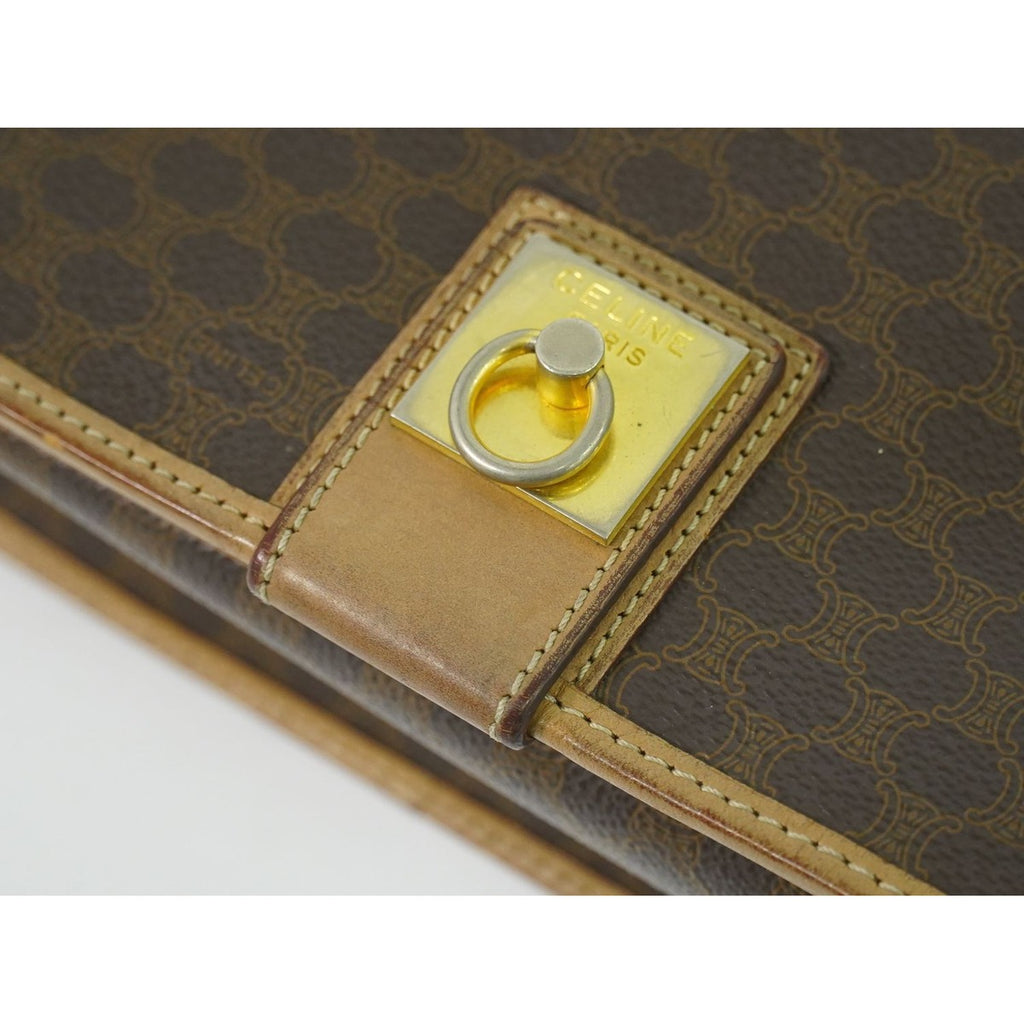 Celine Macadam Shoulder Bag Pochette Brown — view 7