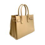 Saint Laurent Sac Dojour 2-Way Leather Beige Handbag Silver — view 2