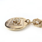 Chanel Metal CC Logo Line with Stone Coin Necklace Choker Gold — view 5