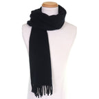 Hermes Cashmere Logo Embroidery Fringe Scarf Shawl Simple — view 3
