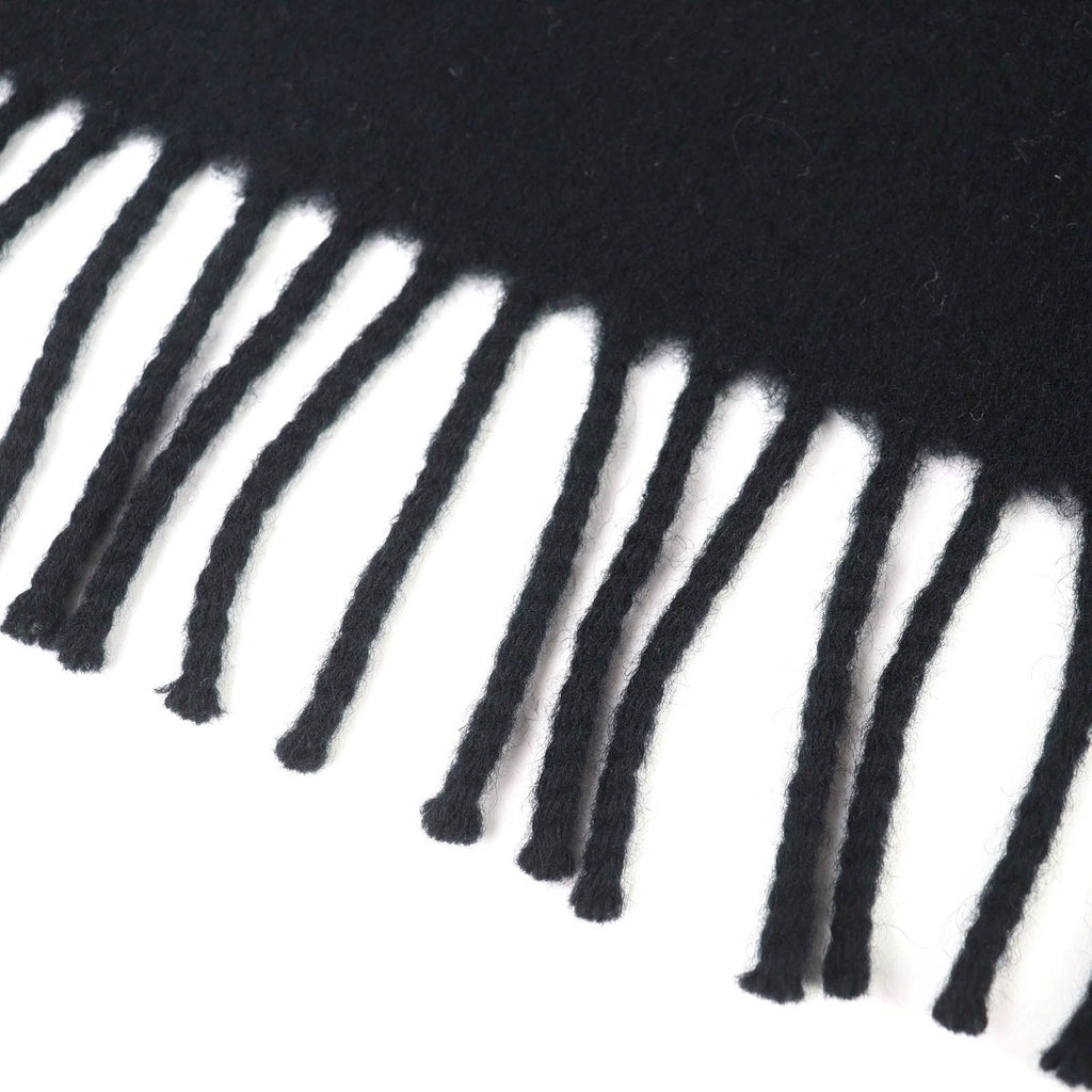 Hermes Cashmere Logo Embroidery Fringe Scarf Shawl Simple — view 5