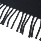 Hermes Cashmere Logo Embroidery Fringe Scarf Shawl Simple — view 5