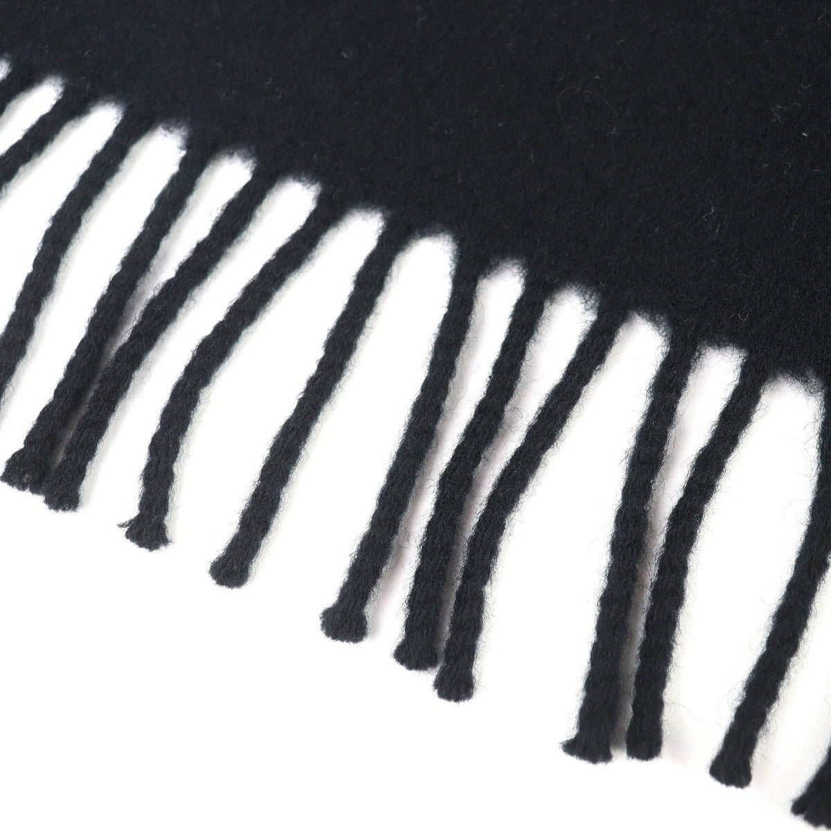 Hermes Cashmere Logo Embroidery Fringe Scarf Shawl Simple — view 5