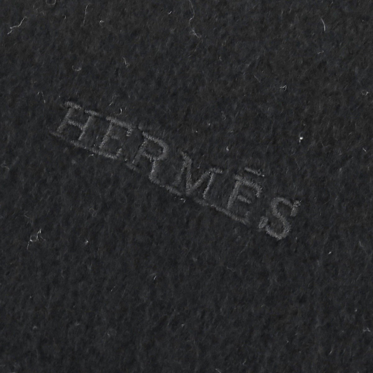Hermes Cashmere Logo Embroidery Fringe Scarf Shawl Simple — view 6
