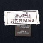 Hermes Cashmere Logo Embroidery Fringe Scarf Shawl Simple — view 7