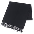 Hermes Cashmere Logo Embroidery Fringe Scarf Shawl Simple