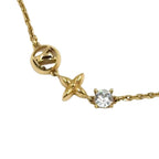 Louis Vuitton Petit Monogram Metal Color Stone Clear Gold Bracelet