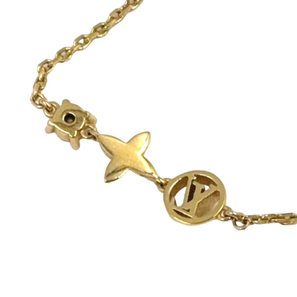 Louis Vuitton Petit Monogram Metal Color Stone Clear Gold Bracelet — view 2
