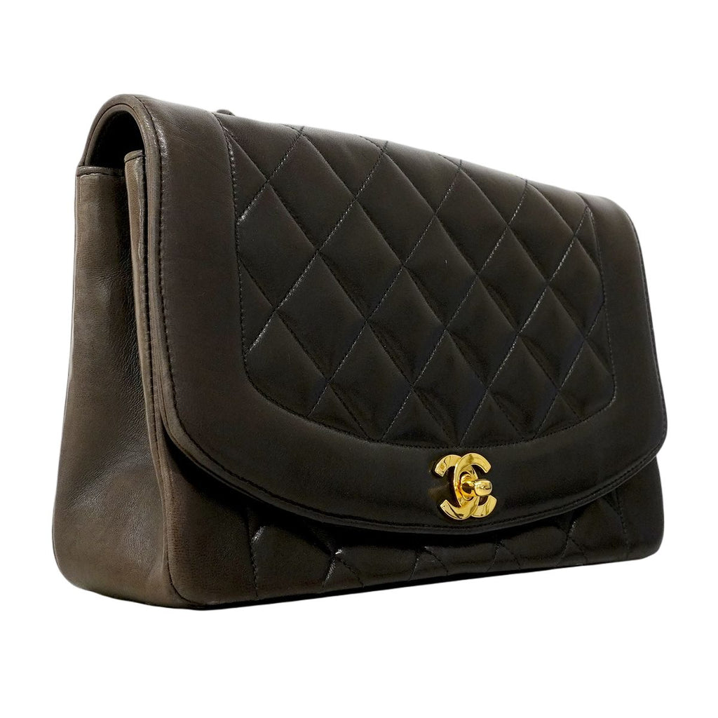 Chanel Shoulder Bag Diana Lambskin Black Gold — view 2