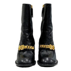 Gucci Boots Short Shoes Chain Belt Leather Black — view 3