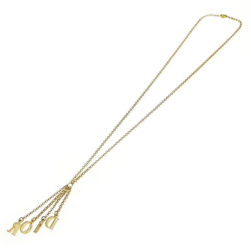 Christian Dior GP Logo Necklace Gold — view 5