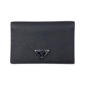 Prada Card Case Passport Calf Leather Triangle Logo