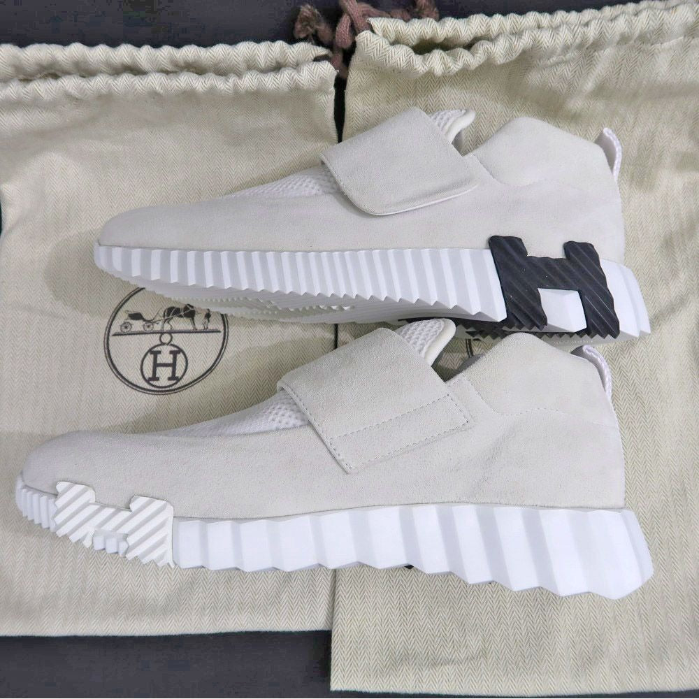 Hermes Bouncing Velcro Sneakers 38 White Beige — view 6