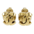 Chanel Coco Mark Vintage Gold Plated 11.2 g Earrings