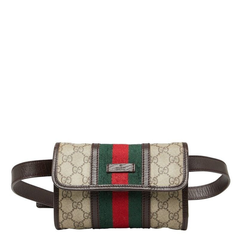 Gucci Sherry Line GG Supreme Body Bag Waist Beige Multicolor