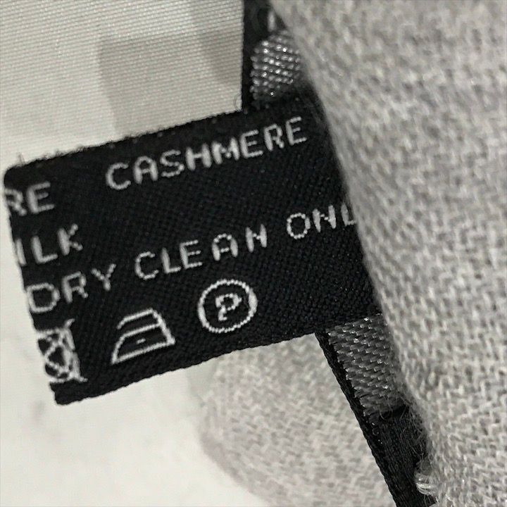 Chanel CC Logo Cashmere Blend Large Shawl Gray Scarf — view 8