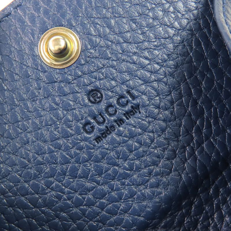 Gucci Logo Hardware Leather Coin Case Purse Compact Wallet Current — view 8