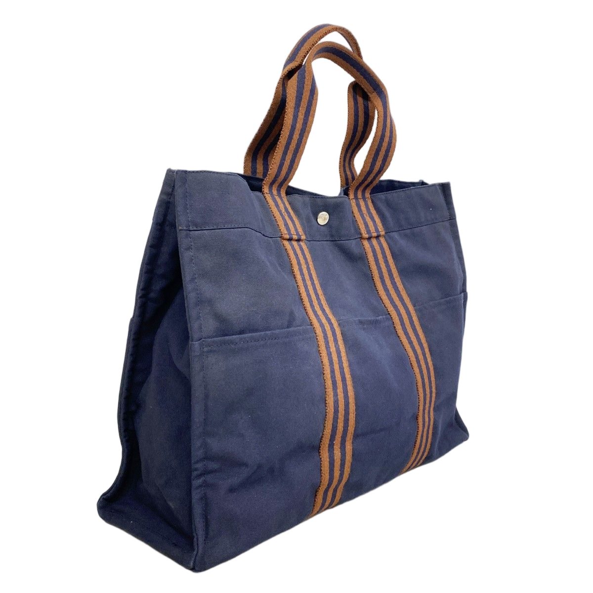 Hermes Tote Fourre Tout GM Canvas Navy Silver — view 2