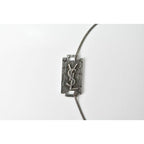 Saint Laurent Bangle Bracelet Vintage Silver YSL Logo — view 2