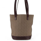 Celine Tote Bag Sulky Canvas Leather Beige Dark Brown Shoulder Bucket Shape