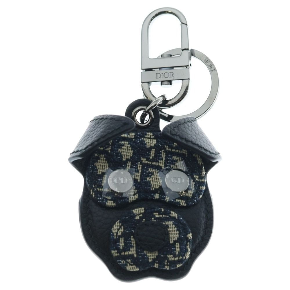 Dior Bobby Air Tag Oak Air Tag Case Key Holder Key Ring Gray Navy