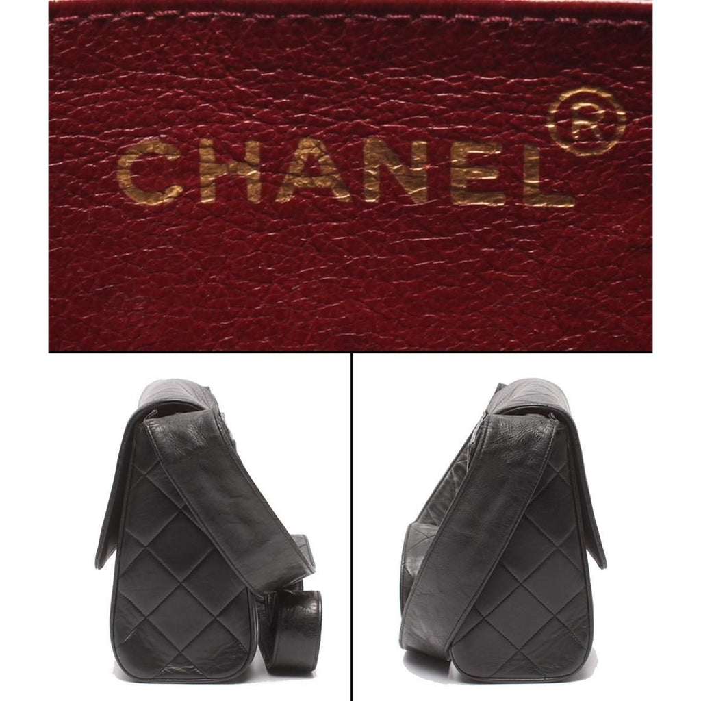 Chanel Shoulder Bag Crossbody Bag Quilted Lambskin Single Flap Gold — view 4