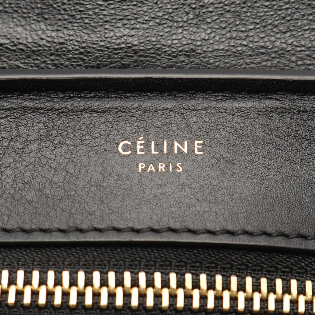 Celine Handbag Trapeze Black Grey Red Leather — view 4