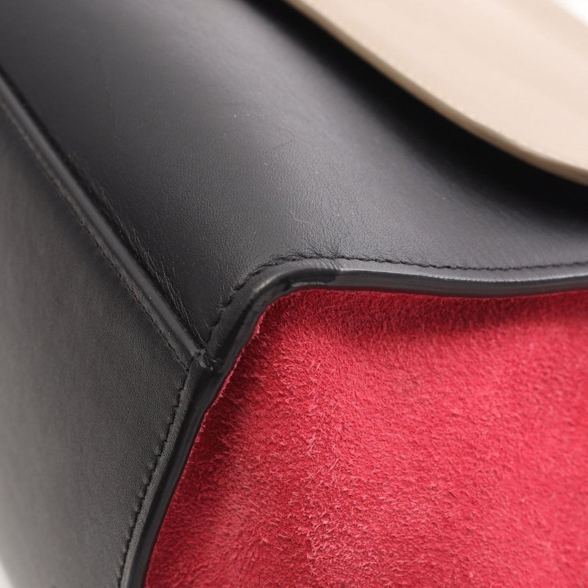 Celine Handbag Trapeze Black Grey Red Leather — view 5